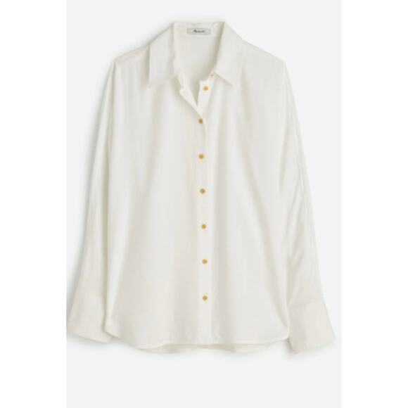 Madewell Oversized Relaxed Dolman Button-Up Shirt in Natural White Size XXS - Picture 1 of 10